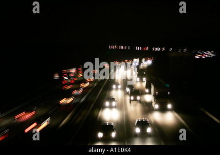 Traffic on M25 Motorway near South Mimms Hertfordshire United Kingdom Stock Photo