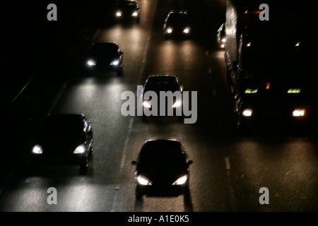 Traffic on M25 Motorway near South Mimms Hertfordshire United Kingdom Stock Photo