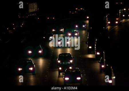 Traffic on M25 Motorway near South Mimms Hertfordshire United Kingdom Stock Photo