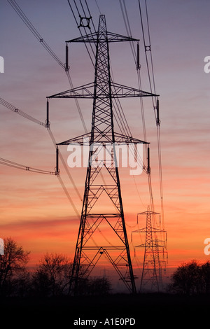 Electricity pylons near Burbage Leicestershire United Kingdom Stock Photo