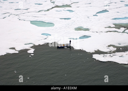 inupiat hunters with a boat on multi year ice outside Barrow and the ...