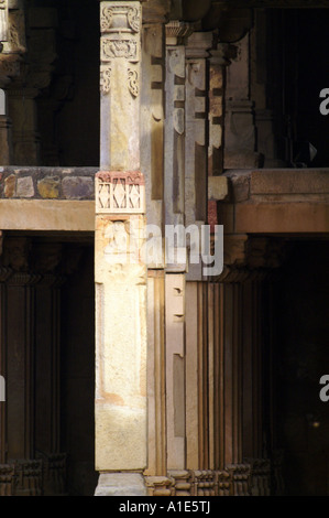 Collonade portico at Qutb Minar ancient archaeological complex in New Delhi, India Stock Photo