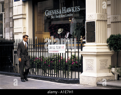 Tailor shop in Saville Row in London, England Stock Photo