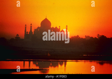 Taj Mahal at Sunrise India Stock Photo