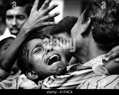 At the end of the Bangladesh war Biharis fear for their lives as they are rounded up by the victorious Mukti Bahini Stock Photo