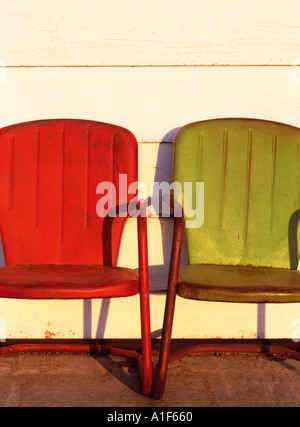 Two vintage chairs side by side Stock Photo