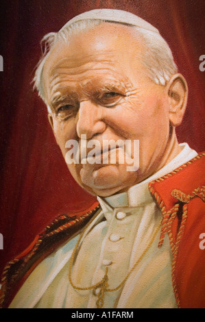 Painting of Pope John Paul II head of Roman Catholic Church 1920-2005 Stock Photo