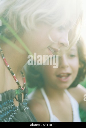 Two girls, portrait Stock Photo