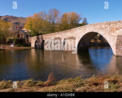 Roman bridge in El Barco de Avila  Avila province Spain Stock Photo