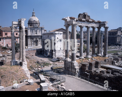 Rome, Lazio, Italy. View over Roman Forum from Capitolino Hill Stock Photo