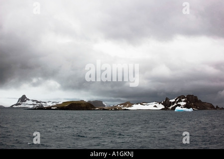 Storm clouds over the South Shetland Islands in the Antarctic Ocean Stock Photo