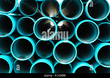 Closeup of blue pipes USA Stock Photo