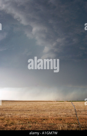 Thunderstorm over Kansas field USA Stock Photo