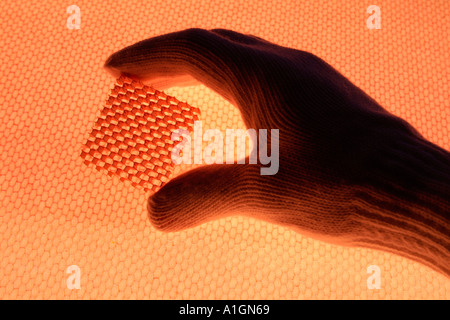 aramid fiber phenolic resin honeycomb sheet core material Stock Photo