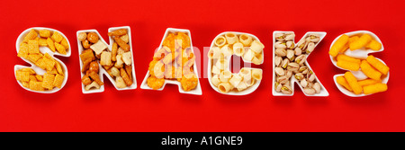SNACKS ON RED Stock Photo