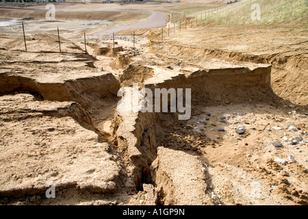 Soil erosion from spring  water runoff, Nevada Stock Photo