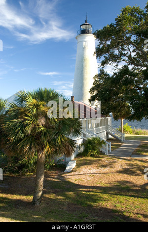 Lighthouse, St. Marks National Wildlife Refuge. Stock Photo
