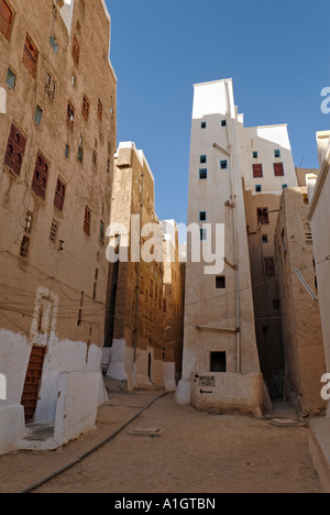 old town of Shibam Wadi Hadramaut Yemen Stock Photo