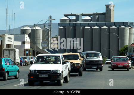 Silos in the Overberg farming town of Caledon Western Cape South Africa RSA Stock Photo