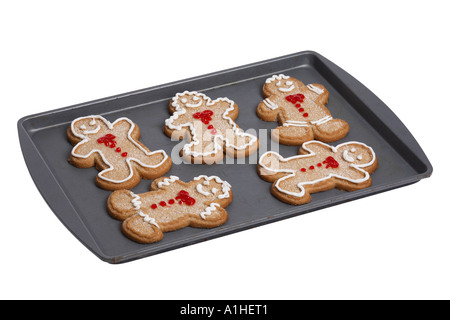 Gingerbread cookies on baking pan Stock Photo
