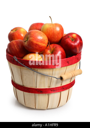Basket of fresh picked apples Stock Photo