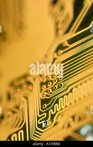 Abstract detail of computer circuit board Stock Photo