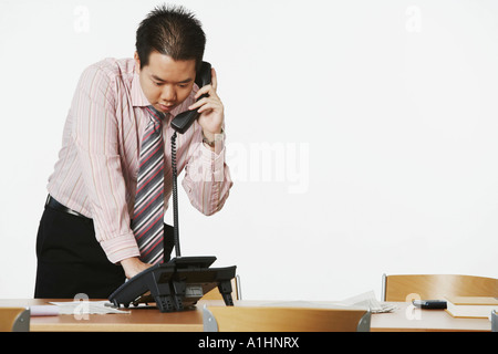 Close-up of a businessman using the telephone Stock Photo