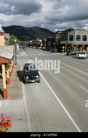 Broadway Jackson Hole Wyoming USA Stock Photo