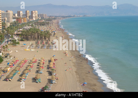 Torremolinos Costa del Sol Spain Bajondillo and Playamar beaches aerial view Stock Photo