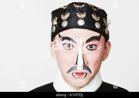 Portrait of a male Chinese opera performer making a face Stock Photo