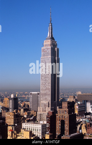 USA New York City Midtown Manhattan Empire State Building on Fifth Avenue. National historic landmark. Art Deco architecture. 1930 Stock Photo