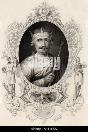 William II, Rufus the Red 1056 - 1100.  King of England.  From a 19th century print Stock Photo