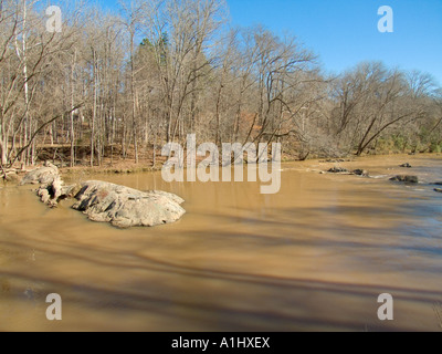 Deep River Randleman North Carolina NC dirty muddy brown river suspended particles Stock Photo