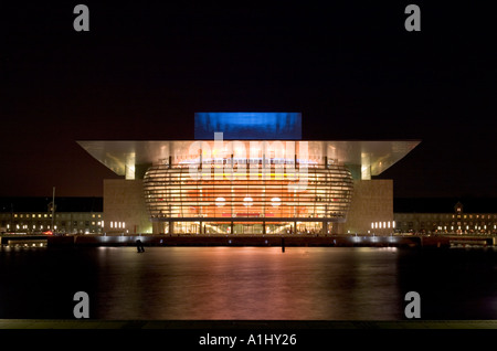 Night shot of the Copenhagen Opera House Stock Photo