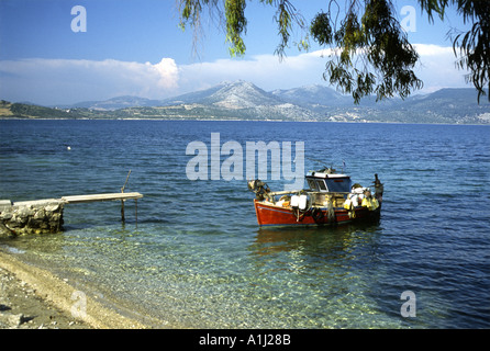 Fishing Boat Moore Lefkas Greece Stock Photo