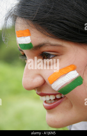 SSK76308 Celebrations An Indian Girl Celebrating Indian Independence Day on 15th August 2005 Model Release No 592 Stock Photo