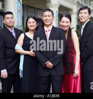 Portrait of four businessmen and two businesswomen standing Stock Photo
