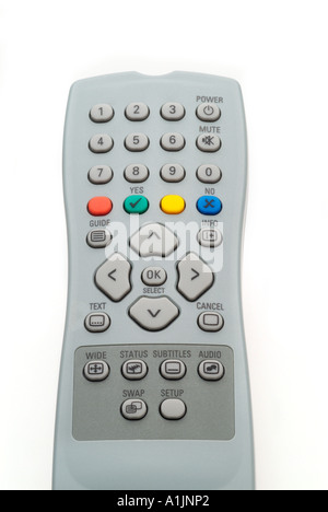 grey tv remote control free view digital Stock Photo