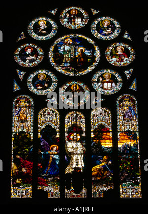 Salt Lake City Utah USA Cathedral Of The Madeleine Stained-glass Window Stock Photo