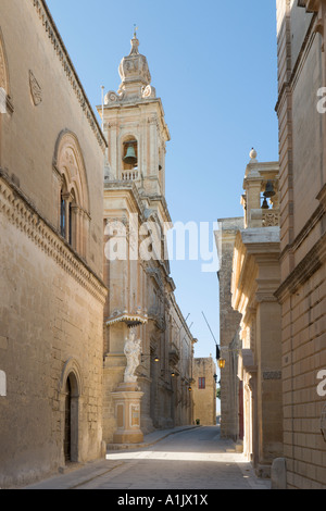 Typical street in the medieval walled city of Mdina (once the island capital), Malta Stock Photo