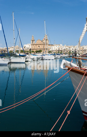 Marina and Church of St Joseph, Msida Creek, Malta Stock Photo