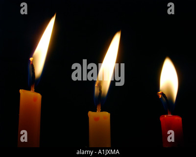 Lit candles Stock Photo