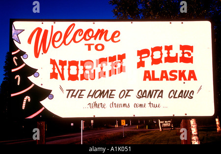 North Pole township Alaska USA where North Pole Christmas Store is open year-round Stock Photo