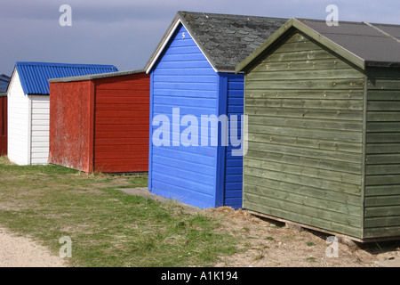 Beach huts at Hopeman Moray Stock Photo