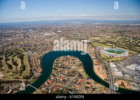 West Lakes and AAMI Stadium Adelaide South Australia Australia aerial Stock Photo