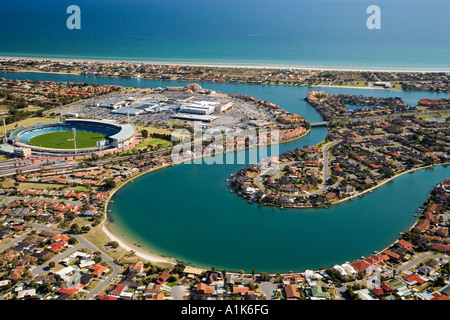 West Lakes AAMI Stadium and West Lakes Mall Adelaide South Australia Australia aerial Stock Photo