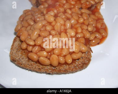 baked beans on toast Stock Photo