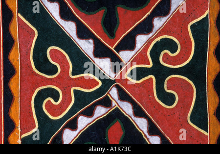 Felt and applique fabric from Xinjiang China Sold in Kashgar and routes along the Karakoram Highway Stock Photo