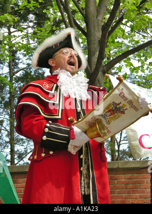 Holland Michigan Tulip Festival Town Crier demonstrations and contests Stock Photo