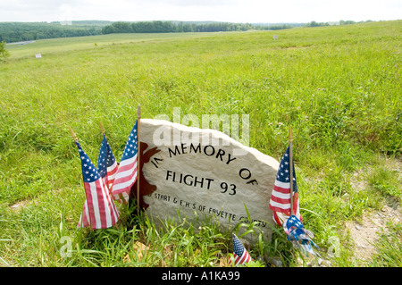 Crash site of flight 93 the air plane that was high jacked on 911 and went down in a field at Shanksville PA Stock Photo